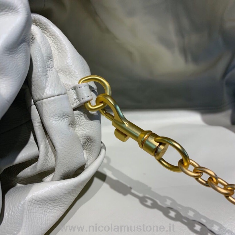 αρχικής ποιότητας Bottega Veneta η τσάντα πουγκί 40cm Intrecciato Nappa δερμάτινη συλλογή φθινόπωρο/χειμώνας 2019 λευκό