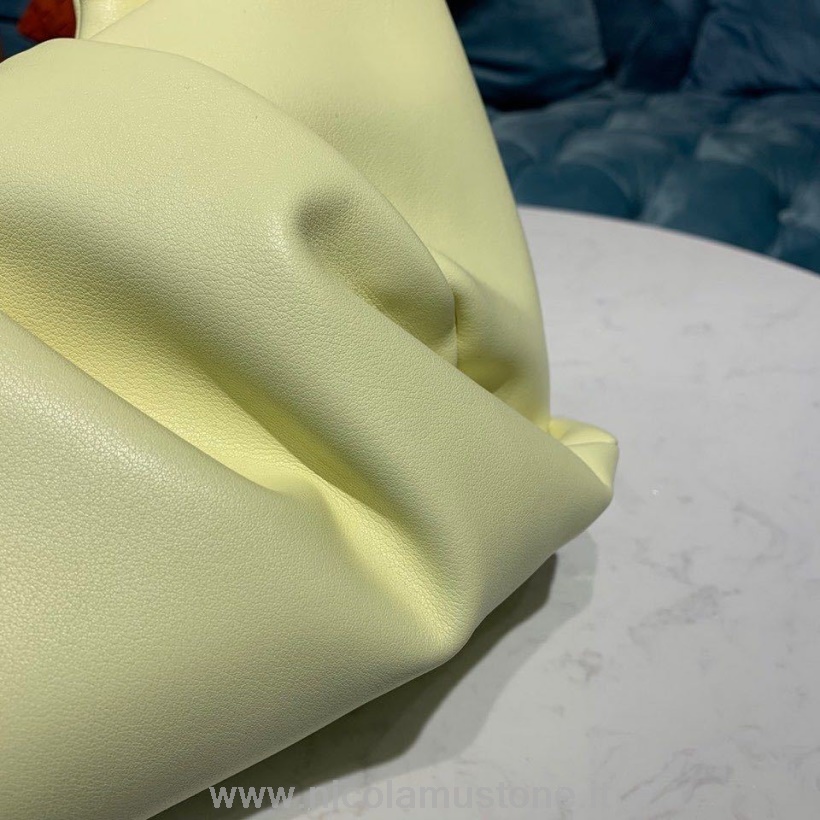 γνήσιας ποιότητας Bottega Veneta The Shoulder Pouch τσάντα κρουασάν 40cm ελαστικό δέρμα μοσχαριού χρυσό υλικό συλλογή άνοιξη/καλοκαίρι 2020 λεμόνι