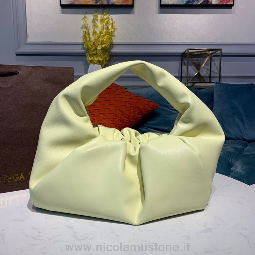 γνήσιας ποιότητας Bottega Veneta The Shoulder Pouch τσάντα κρουασάν 40cm ελαστικό δέρμα μοσχαριού χρυσό υλικό συλλογή άνοιξη/καλοκαίρι 2020 λεμόνι