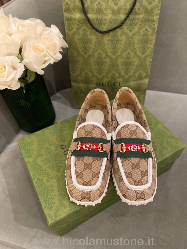 γνήσιας ποιότητας Gucci Multicolor Gg Drive Loafers 663661 δέρμα μοσχαριού άνοιξη/καλοκαίρι 2021 συλλογή πολύχρωμη