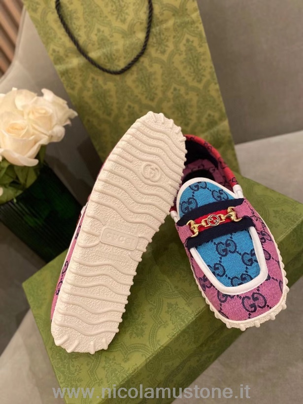 γνήσιας ποιότητας Gucci Multicolor Gg Drive Loafers 663661 δέρμα μοσχαριού άνοιξη/καλοκαίρι 2021 συλλογή πολύχρωμη
