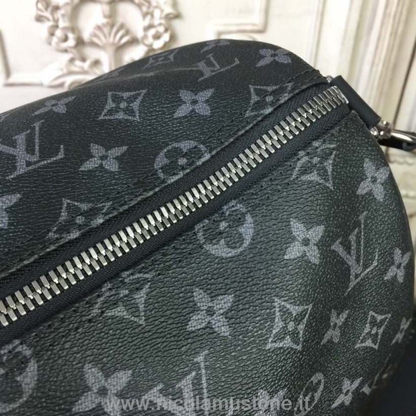 γνήσιας ποιότητας Louis Vuitton Keepall Bandouliere 45cm μονόγραμμα έκλειψη καμβάς φθινόπωρο/χειμώνας 2019 συλλογή M41418 μαύρο