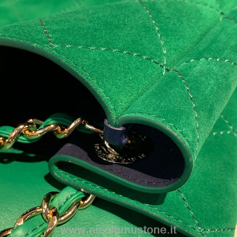 γνήσιας ποιότητας Chanel X Pharrell Capsule Collection Xxl Classic Flap τσάντα ταξιδίου 46cm σουέτ δέρμα αρνιού χρυσό υλικό άνοιξη/καλοκαίρι 2019 πράξη 1 συλλογή πράσινο
