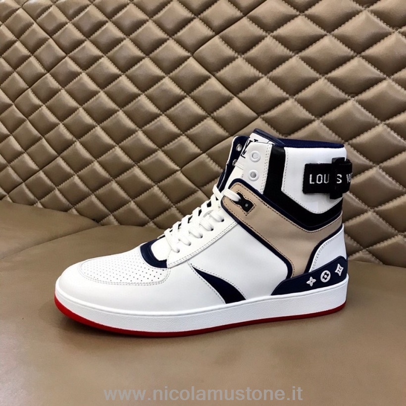 γνήσιας ποιότητας Louis Vuitton Rivoli Hi-top ανδρικά αθλητικά παπούτσια φθινόπωρο/χειμώνας 2020 συλλογή λευκό /μαύρισμα/κόκκινο