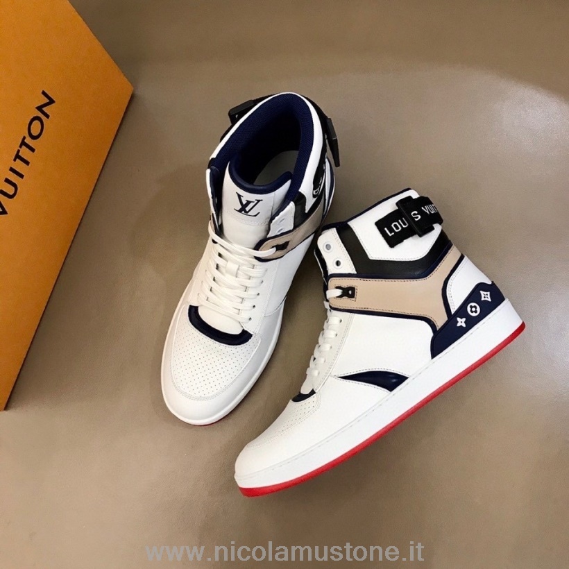 γνήσιας ποιότητας Louis Vuitton Rivoli Hi-top ανδρικά αθλητικά παπούτσια φθινόπωρο/χειμώνας 2020 συλλογή λευκό /μαύρισμα/κόκκινο