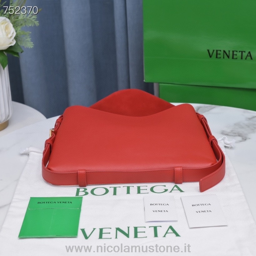 γνήσιας ποιότητας Bottega Veneta τσάντα κούνιας 35cm 7582 δέρμα μοσχαριού συλλογή φθινόπωρο/χειμώνας 2021 κόκκινο