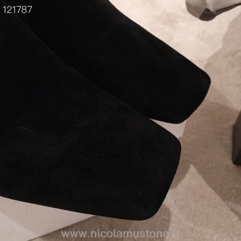 γνήσιας ποιότητας Balenciaga Bb μποτάκια με τακούνι σουέτ/δέρμα από δέρμα μοσχαριού συλλογή φθινόπωρο/χειμώνας 2020 μαύρο