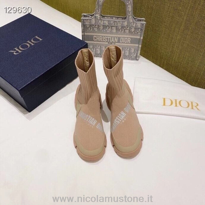 γνήσιας ποιότητας Christian Dior τεχνική πλεκτά αθλητικά παπούτσια φθινόπωρο/χειμώνας 2020 μπεζ συλλογή