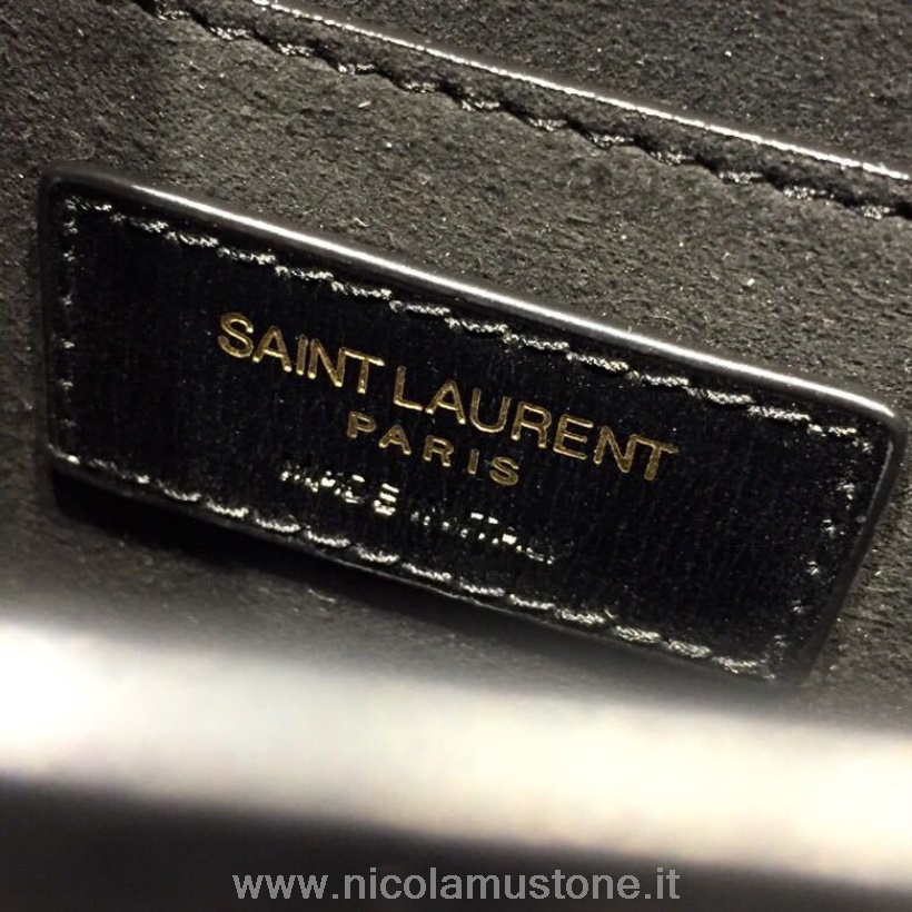 γνήσιας ποιότητας Saint Laurent Ysl τσάντα ώμου Sunset 22cm λεία δέρμα μοσχαριού χρυσό υλικό συλλογή άνοιξη/καλοκαίρι 2019 μαύρο