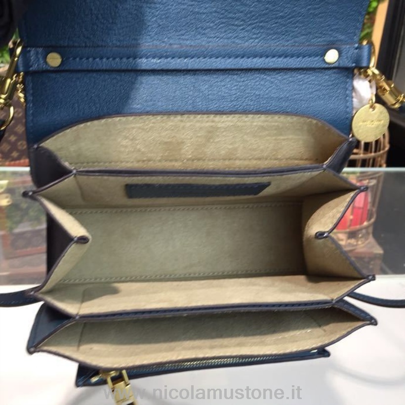 γνήσιας ποιότητας τσάντα ώμου Givechy Gv3 22cm με κόκκους δέρμα μοσχαριού συλλογή άνοιξη/καλοκαίρι 2018 μπλε