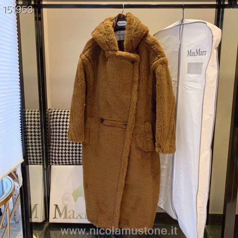 γνήσιας ποιότητας Max Mara αρκουδάκι μαλλί παλτό φθινόπωρο/χειμώνας 2020 συλλογή καπνός