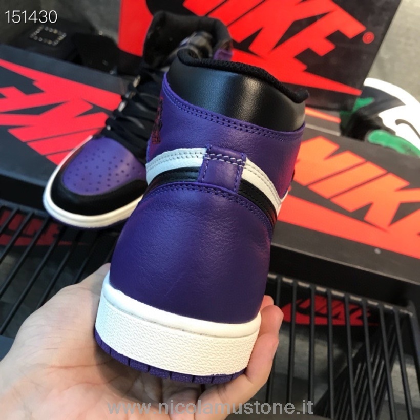 γνήσιας ποιότητας Nike Air Jordan 1 ρετρό Banned Gs ανδρικά αθλητικά παπούτσια μωβ/μαύρα/λευκά