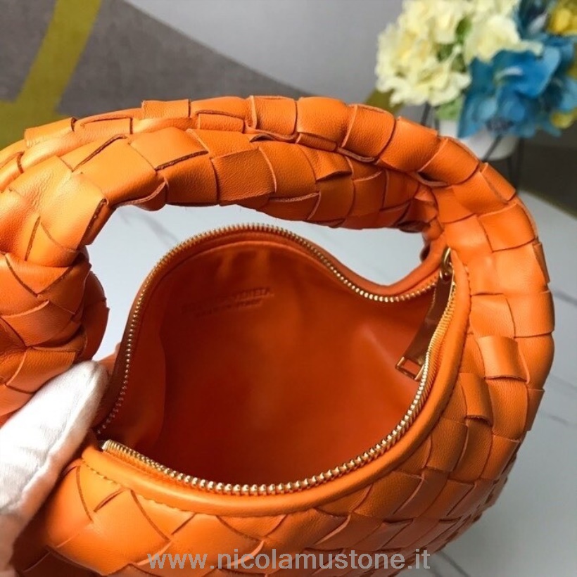 γνήσιας ποιότητας Bottega Veneta υφαντή τσάντα Mini Jodie 24cm δέρμα μοσχαριού συλλογή άνοιξη/καλοκαίρι 2020 πορτοκαλί