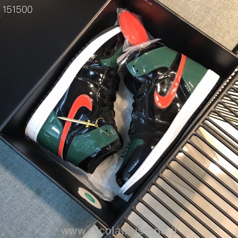γνήσιας ποιότητας Nike Air Jordan 1 ρετρό Aj1 Banned Gs ανδρικά αθλητικά παπούτσια μαύρα/πράσινα/κόκκινα