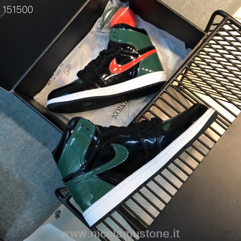 γνήσιας ποιότητας Nike Air Jordan 1 ρετρό Aj1 Banned Gs ανδρικά αθλητικά παπούτσια μαύρα/πράσινα/κόκκινα
