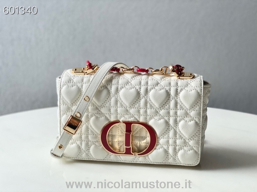 γνήσιας ποιότητας Christian Dior Dioramour Caro τσάντα 20cm χρυσό δέρμα από δέρμα αρνιού συλλογή άνοιξη/καλοκαίρι 2021 λευκό