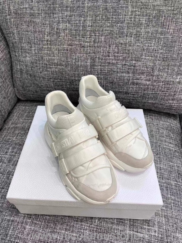 Αυθεντική ποιότητα Christian Dior D-wander Velcro Sneakers άνοιξη/καλοκαίρι 2021 συλλογή λευκά