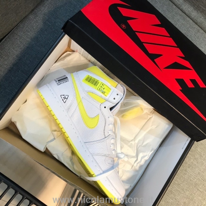 γνήσιας ποιότητας Nike Air Jordan 1 ρετρό Aj1 Banned Gs ανδρικά αθλητικά παπούτσια κίτρινο/λευκό