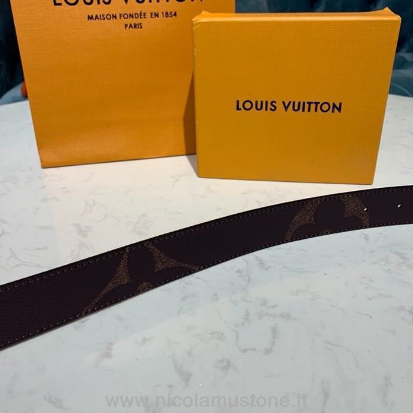 πρωτότυπης ποιότητας Louis Vuitton Iconic 30 αναστρέψιμη ζώνη μονόγραμμα αντίστροφος καμβάς συλλογή άνοιξη/καλοκαίρι 2020 M0151v καφέ