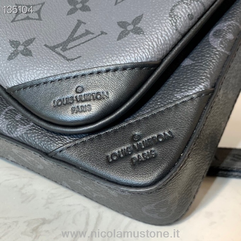 γνήσιας ποιότητας Louis Vuitton Trio Messenger τσάντα 25cm μονόγραμμα έκλειψη καμβάς συλλογή φθινόπωρο/χειμώνας 2020 M69443 μαύρο