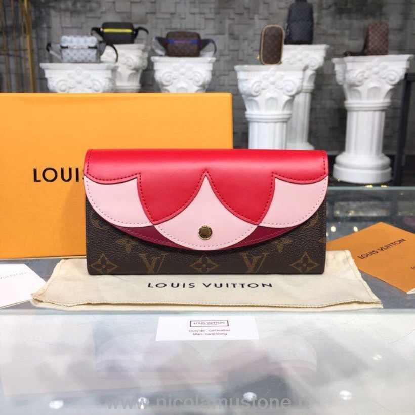 γνήσιας ποιότητας Louis Vuitton Sarah πορτοφόλι μονόγραμμα καμβάς άνοιξη/καλοκαίρι 2018 συλλογή M60531 κόκκινο