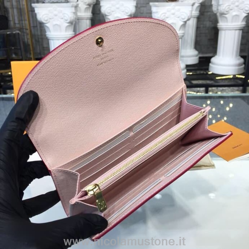 γνήσιας ποιότητας Louis Vuitton Sarah πορτοφόλι μονόγραμμα καμβάς άνοιξη/καλοκαίρι 2018 συλλογή M60531 κόκκινο