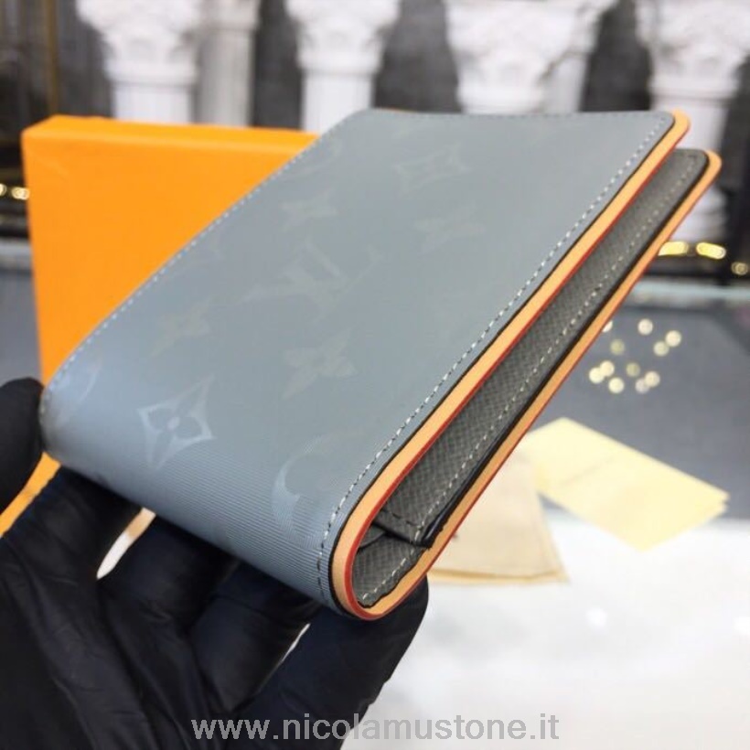 γνήσιας ποιότητας Louis Vuitton πολλαπλών πορτοφολιών μονόγραμμα καμβάς τιτανίου συλλογή φθινόπωρο/χειμώνας 2018 M63297 γκρι