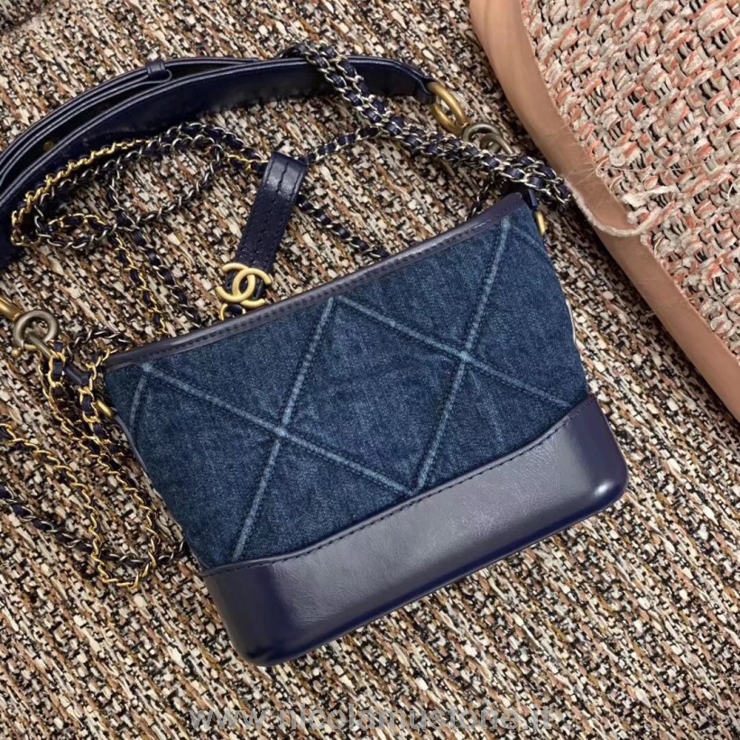 γνήσιας ποιότητας Chanel Gabrielle Hobo Bag 20cm τζιν/παλαιωμένο δέρμα μοσχαριού ανοιξιάτικο/καλοκαίρι πράξη 1 συλλογή 2020 μπλε