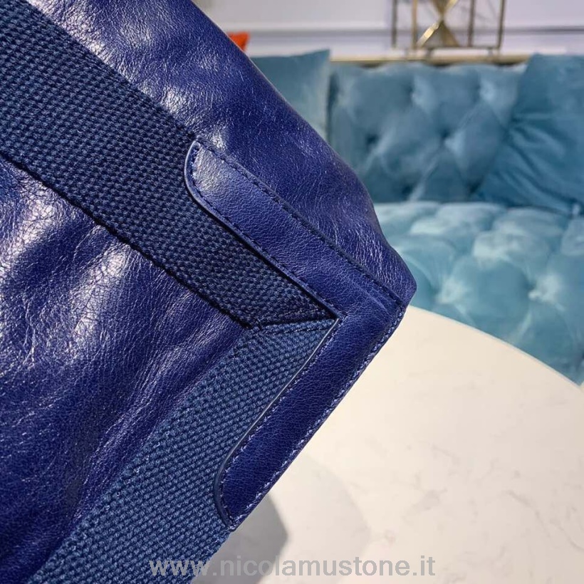 γνήσιας ποιότητας Balenciaga Cabas Shopping Bag Tote Bag 35cm δέρμα αρνιού συλλογή άνοιξη/καλοκαίρι 2019 Navy Blue