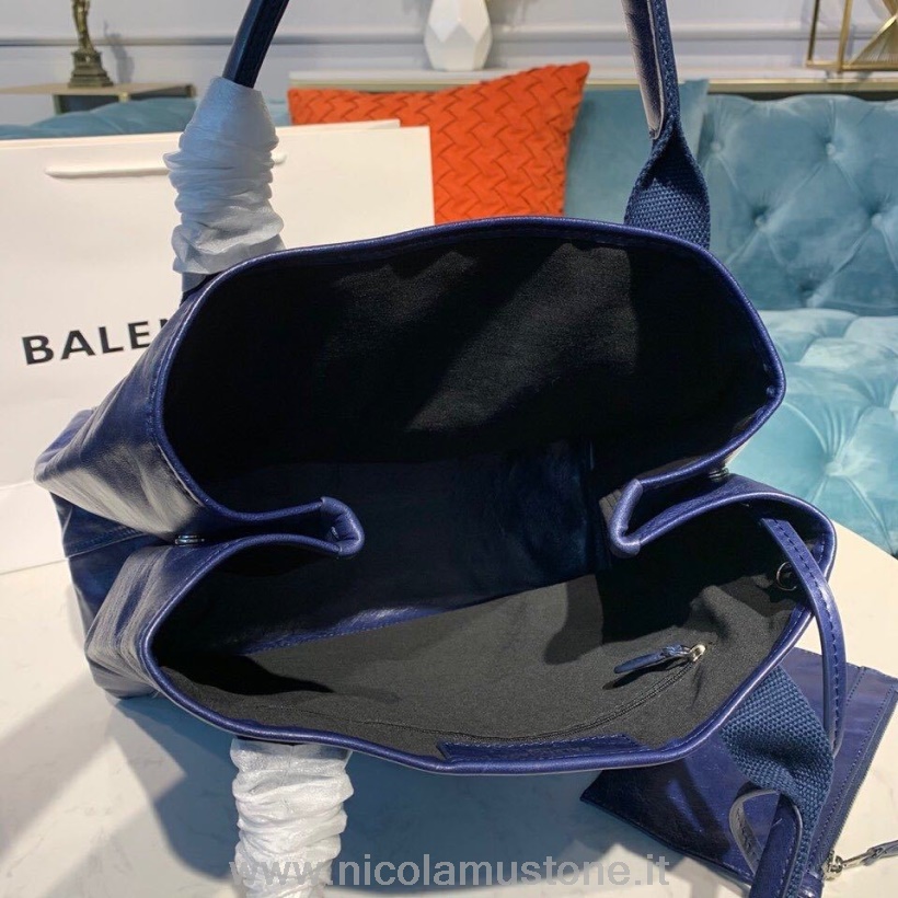 γνήσιας ποιότητας Balenciaga Cabas Shopping Bag Tote Bag 35cm δέρμα αρνιού συλλογή άνοιξη/καλοκαίρι 2019 Navy Blue