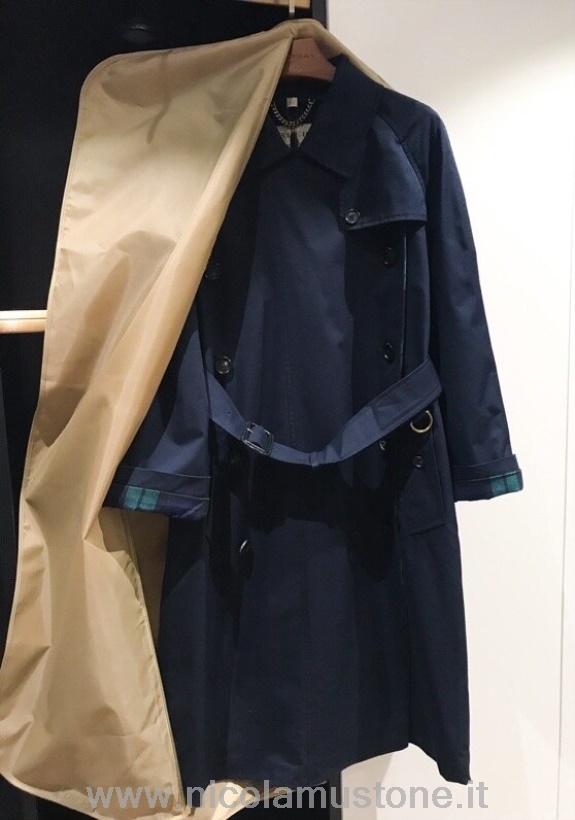 γνήσιας ποιότητας Burberry Vintage Check παλτό καμπαρντίνα διπλό στήθος φθινόπωρο/χειμώνας 2020 συλλογή Navy Blue