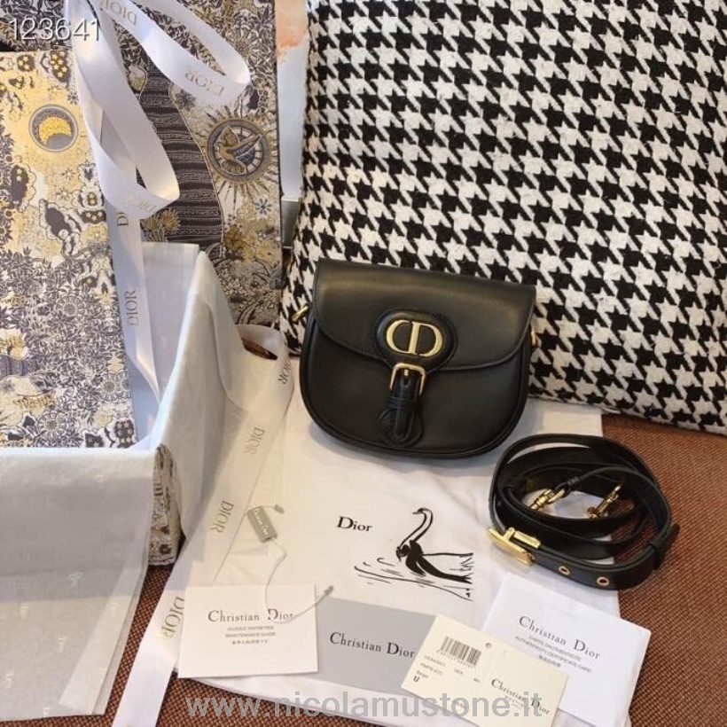 αρχικής ποιότητας τσάντα Bobby Christian Dior 18cm δέρμα μοσχαριού χρυσό υλικό συλλογή φθινόπωρο/χειμώνας 2020 μαύρο