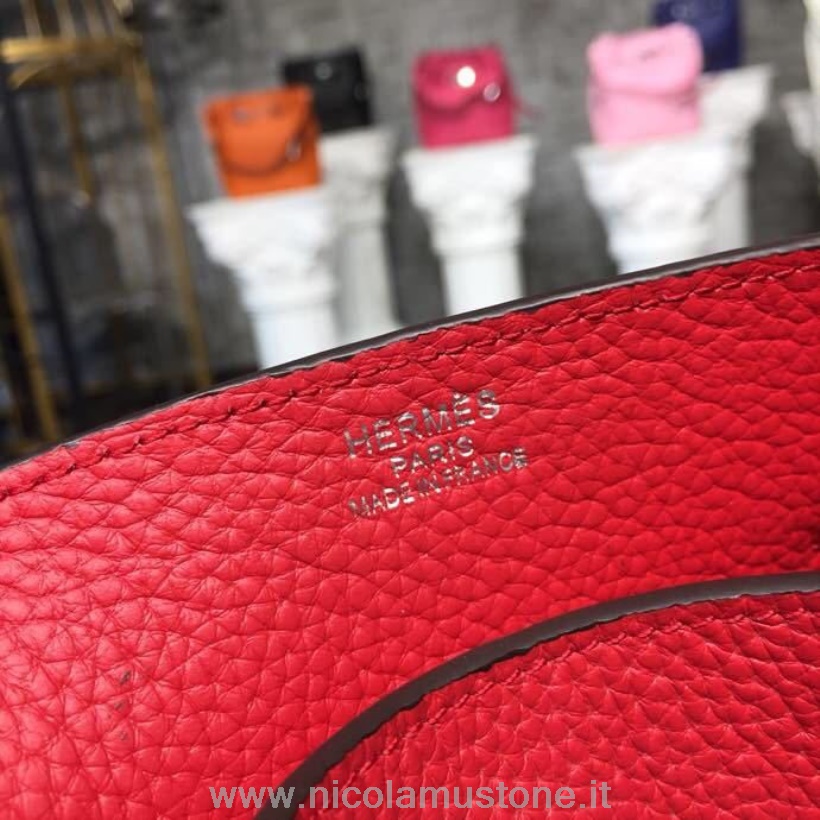 γνήσιας ποιότητας Hermes So Kelly Bag 26cm Togo Calfskin Bag Palladium Hardware Handratted Red
