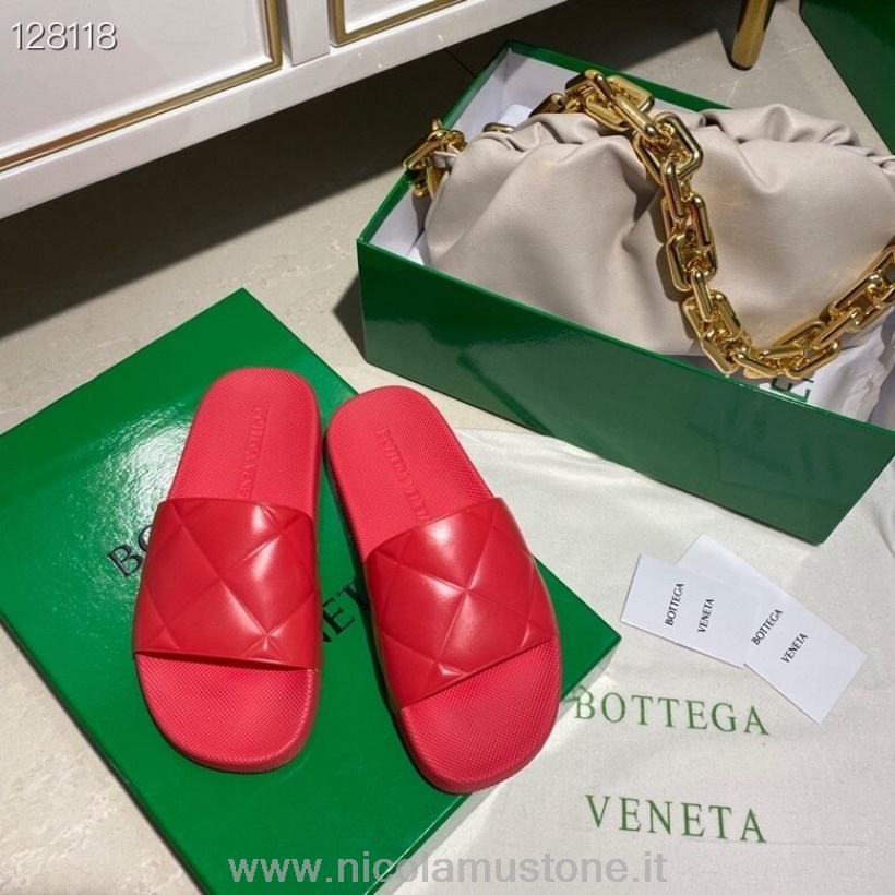 αυθεντική ποιότητα Bottega Veneta υφαντές τσουλήθρες από καουτσούκ Φθινόπωρο / Χειμώνας 2020 συλλογή ροζ