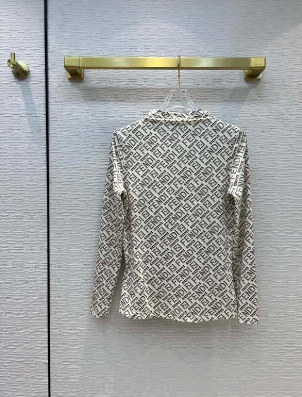 αρχικής ποιότητας Fendi X Skims εφαρμοστό λεπτό μακρυμάνικο πουκάμισο φθινόπωρο/χειμώνας 2021 συλλογή λευκό