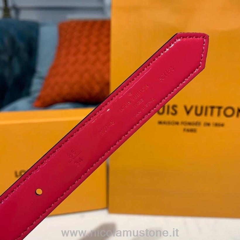 γνήσιας ποιότητας Louis Vuitton στρασάκι κύκλο πλάκα 20mm αναστρέψιμη ζώνη άνοιξη/καλοκαίρι 2019 συλλογή M0148w ροζ