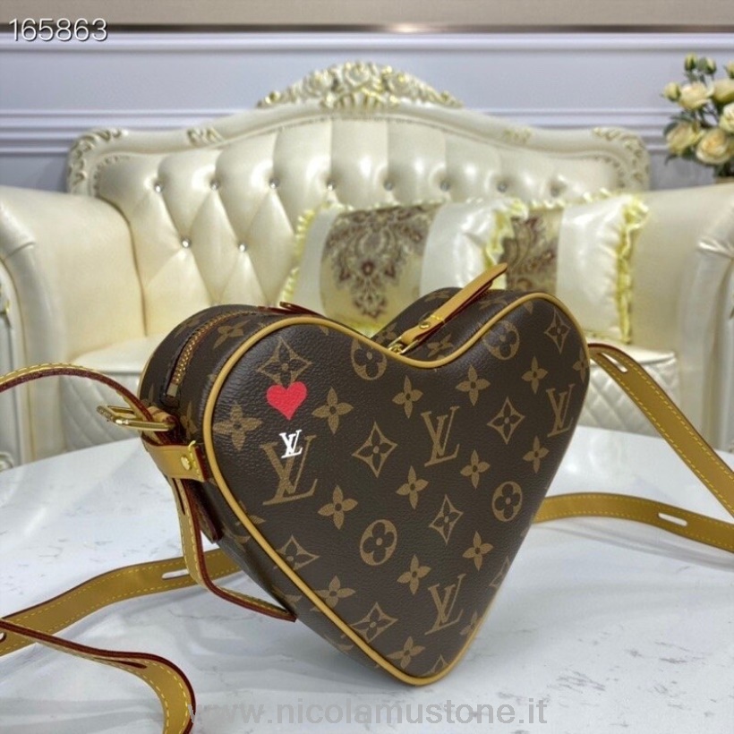 Παιχνίδι αυθεντικής ποιότητας Louis Vuitton σε Coeur Heart Bag 22cm μονόγραμμα παιχνίδι καμβά σε συλλογή άνοιξη/καλοκαίρι 2021 M57456 καφέ