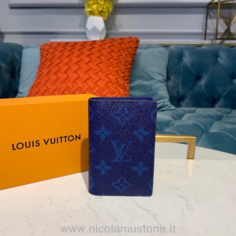 αρχικής ποιότητας Louis Vuitton Organizer τσέπης 12cm μονόγραμμα καμβάς άνοιξη/καλοκαίρι 2019 συλλογή M30301 μπλε ηλεκτρίκ