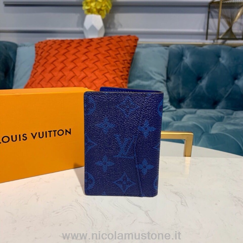 αρχικής ποιότητας Louis Vuitton Organizer τσέπης 12cm μονόγραμμα καμβάς άνοιξη/καλοκαίρι 2019 συλλογή M30301 μπλε ηλεκτρίκ