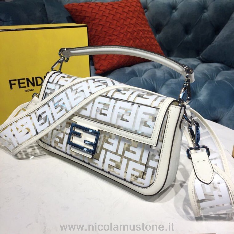 γνήσιας ποιότητας Fendi Ff Pu Baguette τσάντα 28cm συλλογή άνοιξη/καλοκαίρι 2019 λευκό