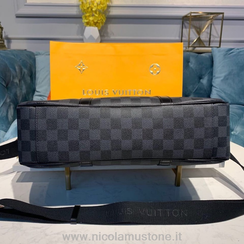 γνήσιας ποιότητας Louis Vuitton Tadao τσάντα 35cm Damier γραφίτης καμβάς άνοιξη/καλοκαίρι 2019 συλλογή N41259 μαύρο