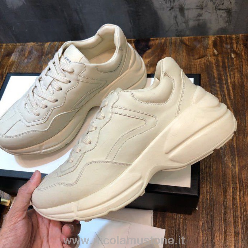 Original quality Gucci GG Rhyton Dad Sneakers 619891 Calfskin Leather Spring/Summer 2020 Collection Off White