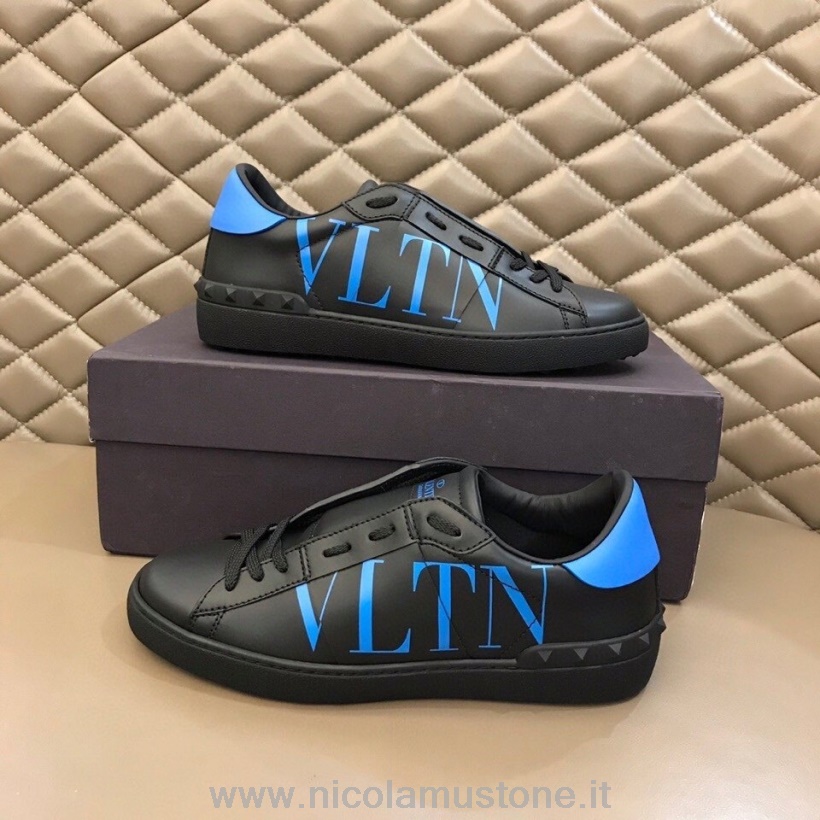 Original quality Valentino Open VTLN Logo Low-Top Mens Sneakers Fall/Winter 2020 Collection Black/Blue