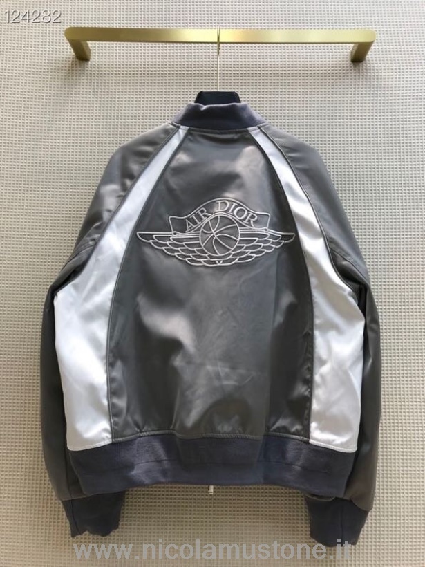 Original quality Christian Dior Air Dior Bomber Jacket Fall/Winter 2020 Collection Silver