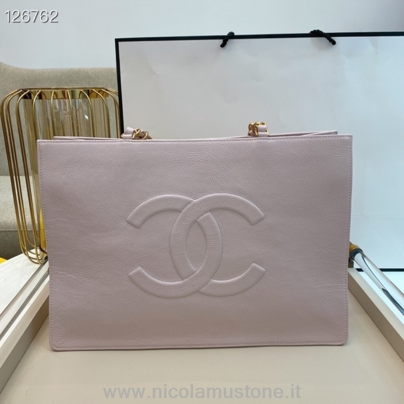 Original quality Chanel Shopping Tote Bag 38cm Aged Calfskin Leather Gold Hardware Fall/Winter 2020 Collection Lilac