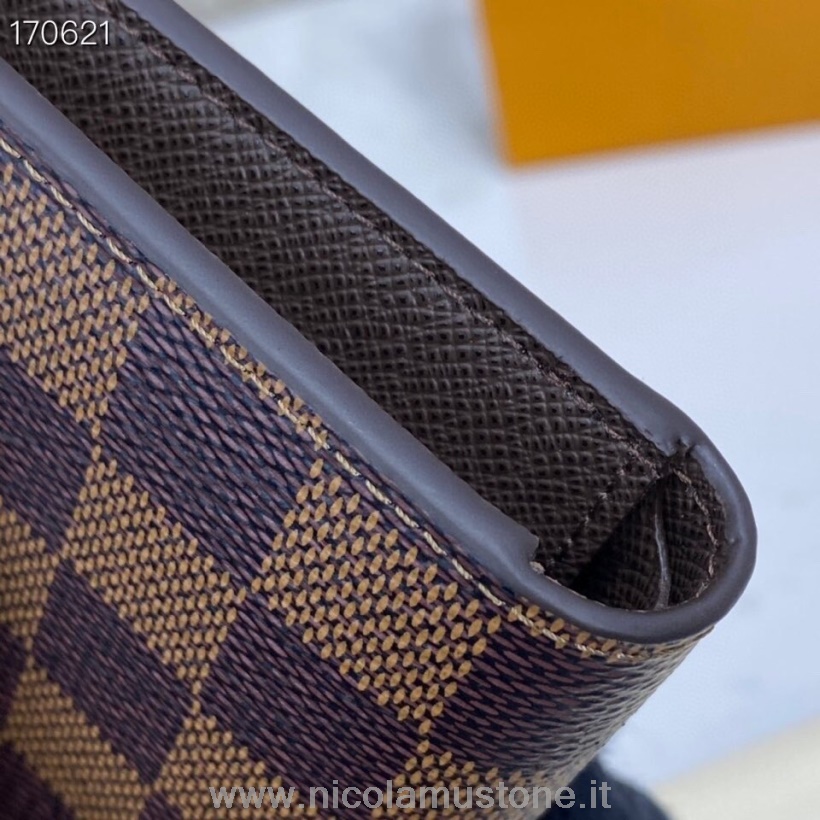 Original quality Louis Vuitton Slender Wallet 12cm Damier Ebene Canvas Spring/Summer 2020 Collection N64002 Brown