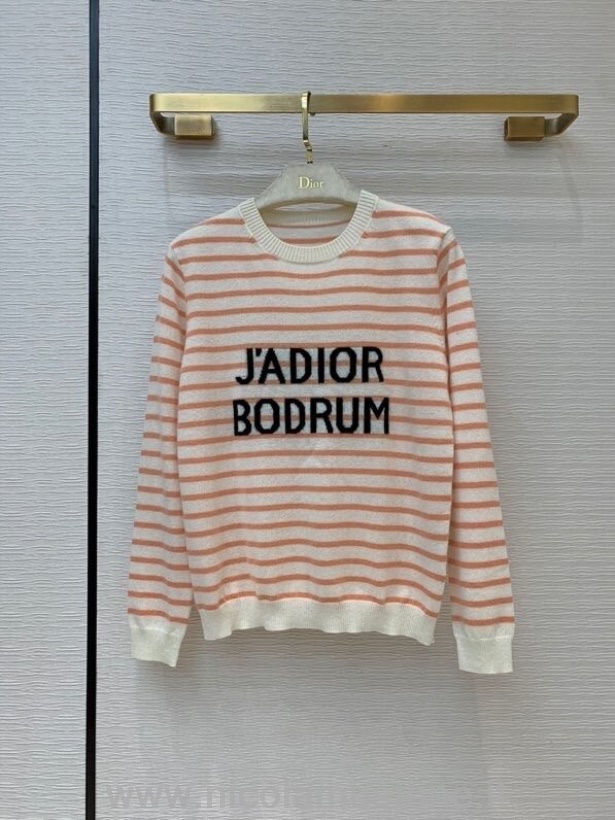 Original quality Christian Dior Jadior Bodrum Crewneck Wool Womens Sweater Fall/Winter 2020 Collection White/Peach