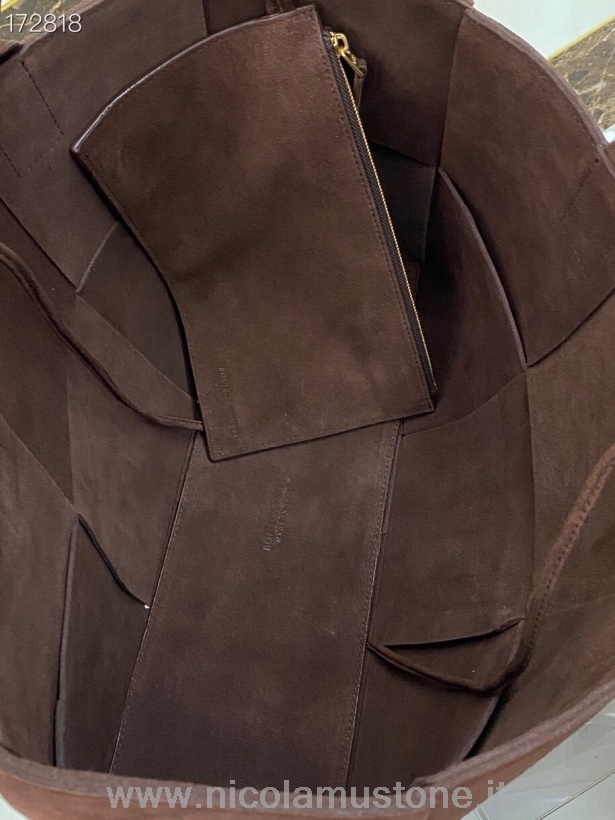 Original quality Bottega Veneta Woven Tote Bag 42cm 609175 Suede/Calfskin Leather Spring/Summer 2021 Collection Brown