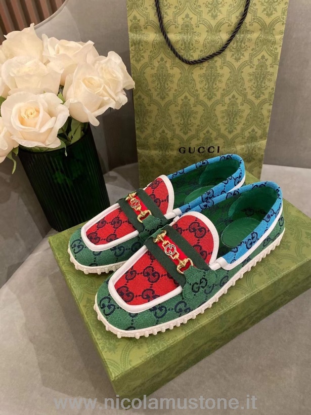 Original quality Gucci Multicolor GG Driving Loafers 663661 Calfskin Leather Spring/Summer 2021 Collection Multicolor