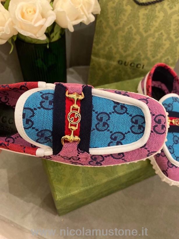 Original quality Gucci Multicolor GG Driving Loafers 663661 Calfskin Leather Spring/Summer 2021 Collection Multicolor